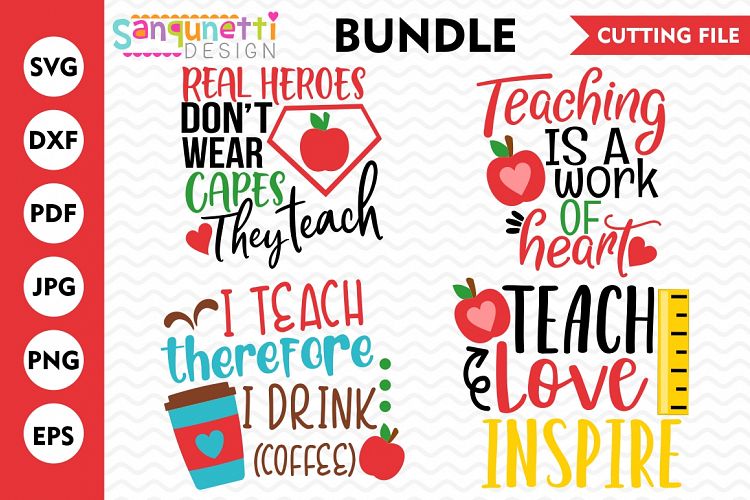 Teaching Bundle, SVG Bundle, Teacher svg, School SVG (108655) | Cut ...