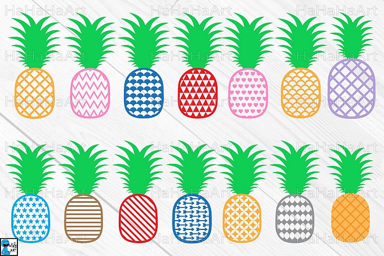 Pineapple Monogram - Clip art / Cutting Files - 48c