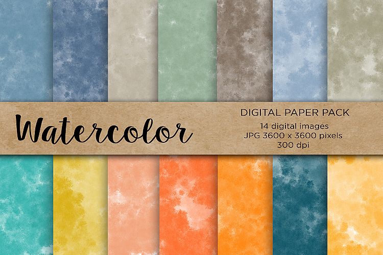 Watercolor Digital Paper, Watercolor Background