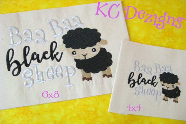 Baa Baa Black Sheep Machine Embroidery Design