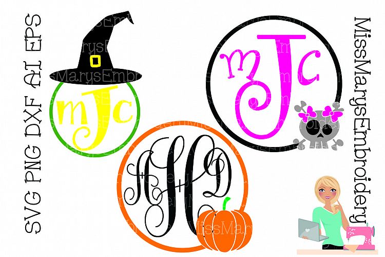 Halloween Monogram Set SVG Cutting File