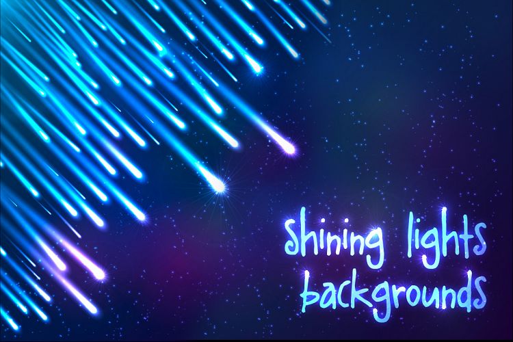 6 shining cosmic lights backgrounds