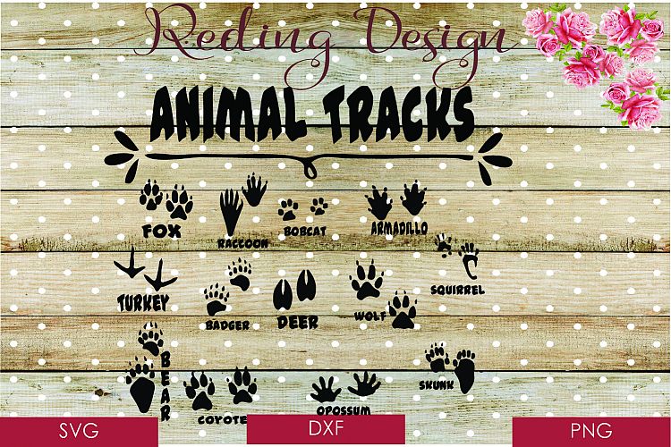 Animal Tracks SVG DXF PNG Digital Cut Files