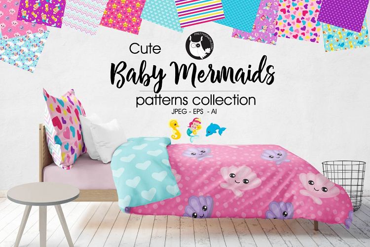 BABY-MERMAIDS, digital papers