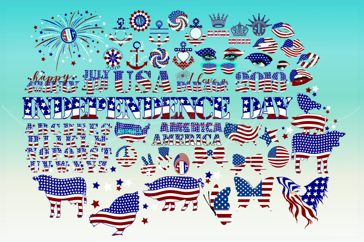Patriotic USA America July 4th Holiday Bundle SVG DXF EPS