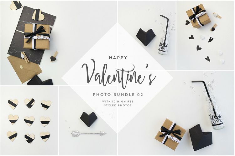 Valentines Styled Photo Bundle - Black & White
