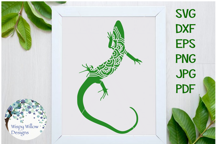 Lizard Mandala, Animal Mandala Cut File
