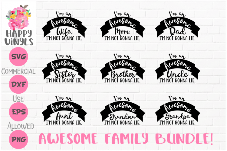 Family Bundle SVG Cute SVG Mom Dad Wife Siser Brother SVG