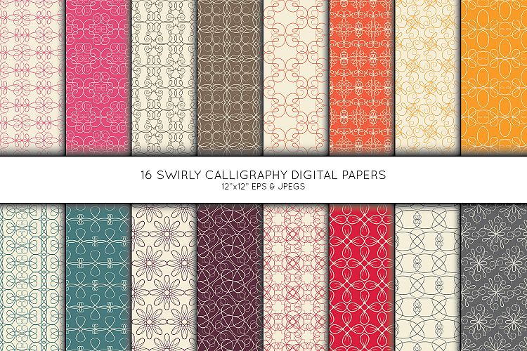 Swirl Digital Paper, Seamless pattern, Scrapbook paper