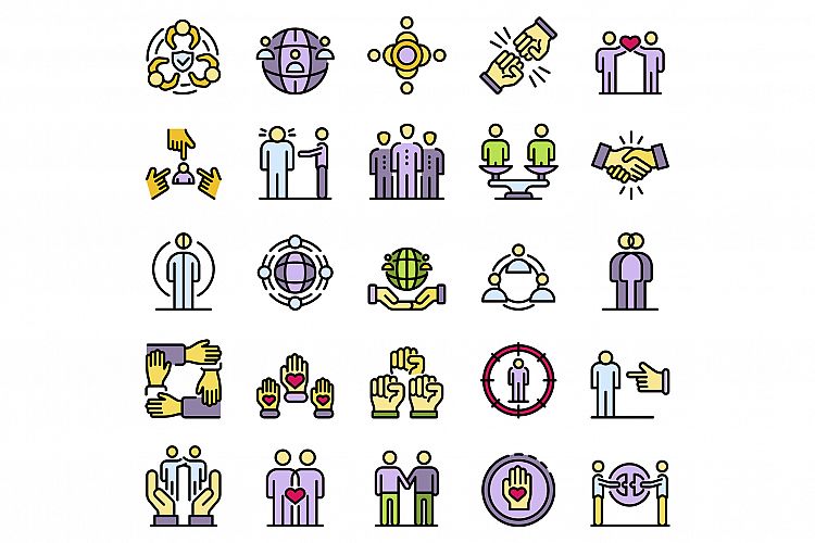 Racism icons set vector flat example image 1