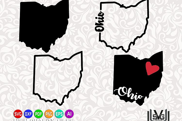 Ohio Designs SVG - Ohio state svg - Ohio outline - Love Ohio svg - Ohio prints svg - Cricut files - Silhouette files