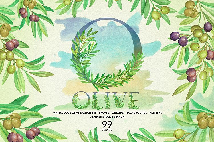 Watercolor Olive Branch