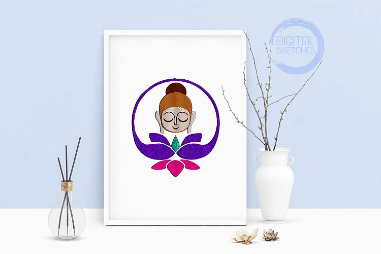 Machine Embroidery Design Namaste Buddha Wall Art Decor