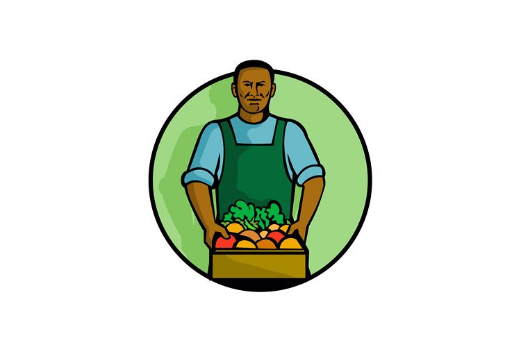African American Green Grocer Greengrocer Mascot