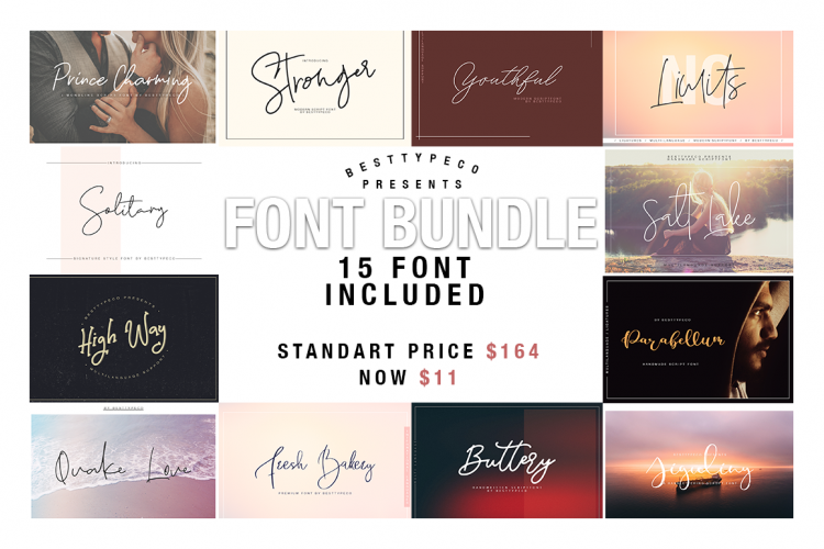 HANDWRITTEN FONT BUNDLE 15 FONT included