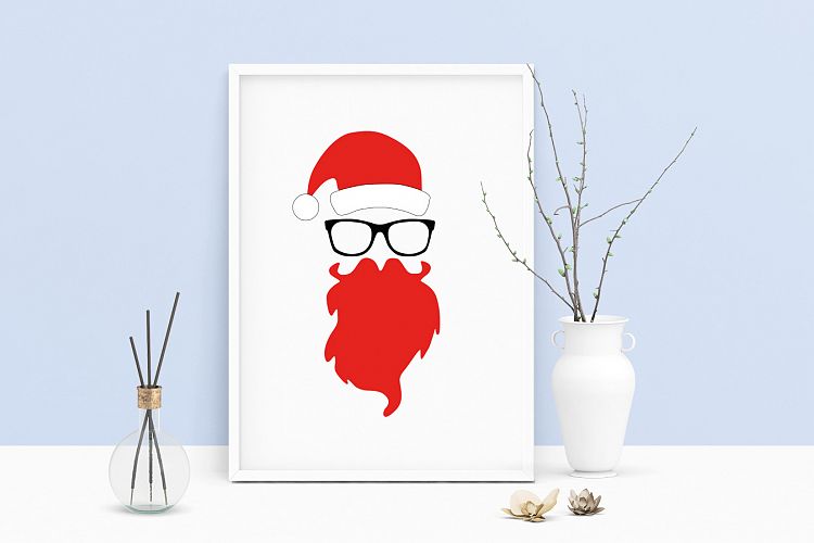 Printable Art Santa Claus Christmas Wall Art, .PDF, Typo