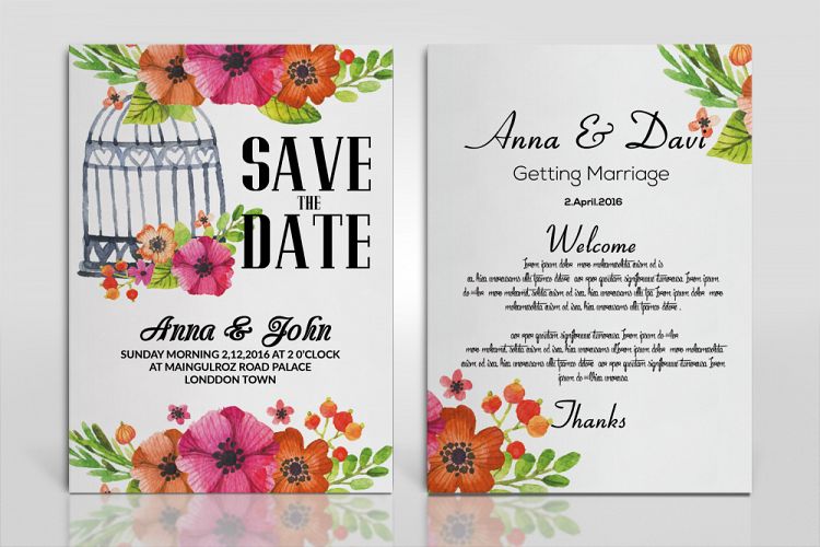 Double Sided Save The Date Card