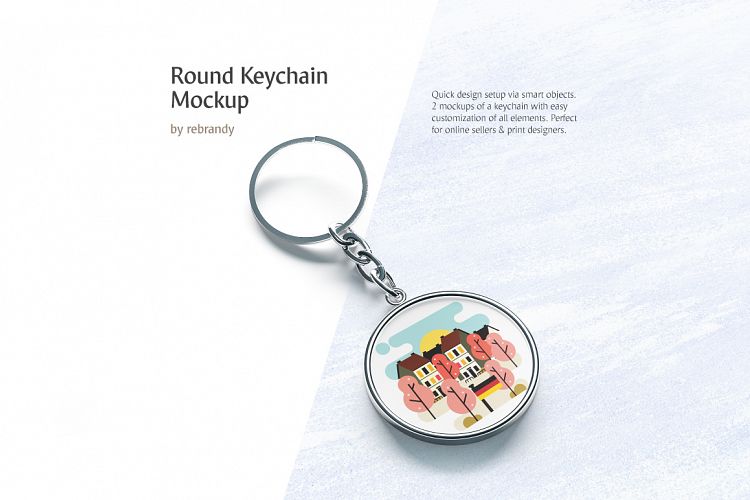 Round Keychain Mockup