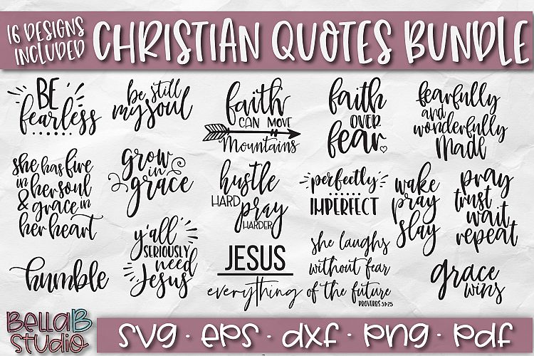 Christian Quotes SVG Bundle, Christian SVG Cut Files