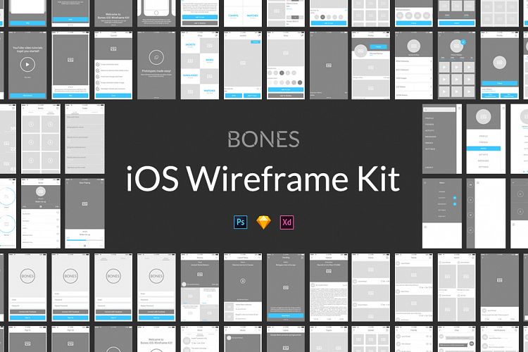 Bones IOS Wireframe Kit