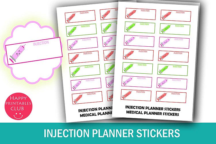 Injection Reminder Planner Stickers- Syringe/Shot Reminder