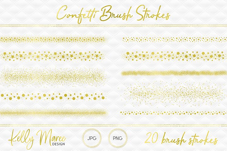 Gold Confetti Brush Strokes
