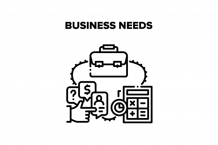 Business Needs Vector Black Illustration example image 1