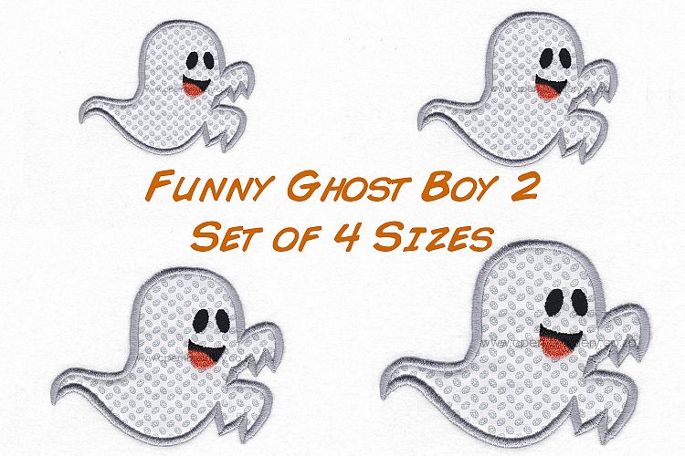 Funny Halloween Ghost Boy 2 Embroidery Design