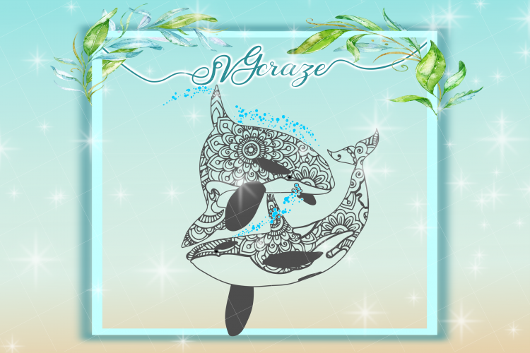 Download Orca Killer Whale Mandala Zentangle SVG and DXF files