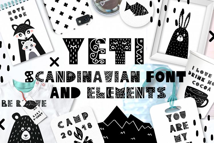 Yeti - Scandinavian font   elements