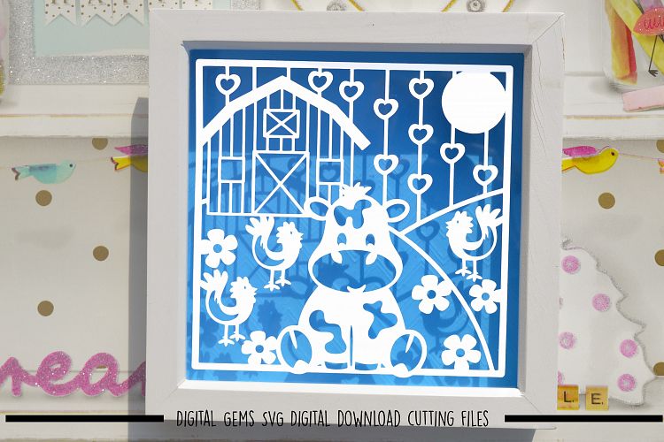 Cow, New Baby Paper Cut SVG / DXF / EPS Files