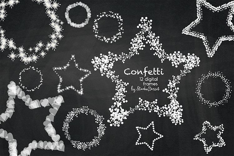 Confetti Chalkboard Frames
