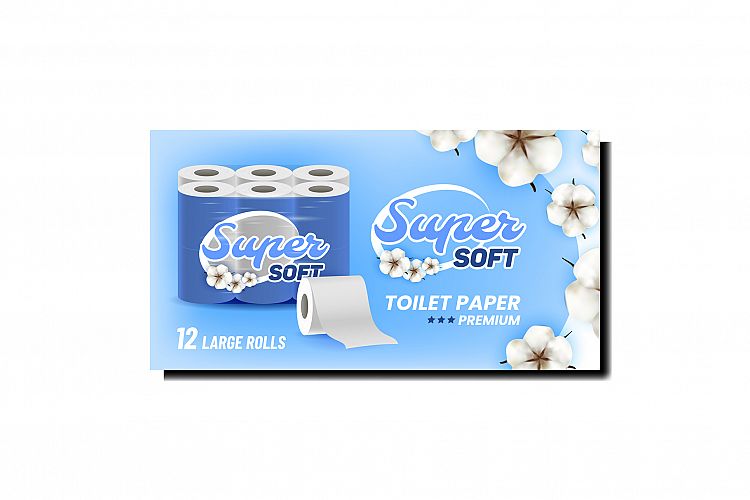 Super Soft Toilet Paper Promotional Banner Vector example image 1