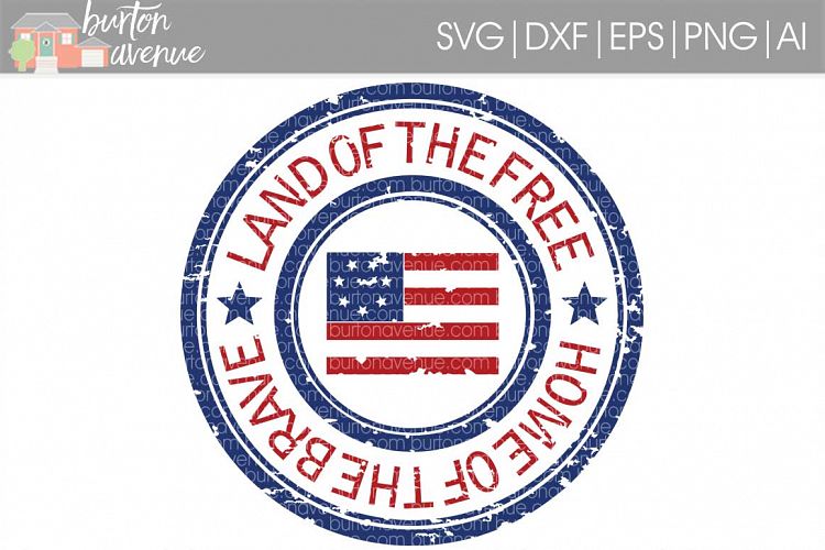 Grunge Patriotic Stamp SVG Cut File for Silhouette, Cricut, Electronic Cutters