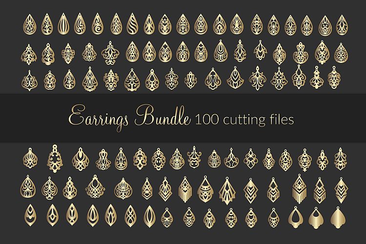 100 SVG Leather Earrings bundle - cricut maker - laser cut