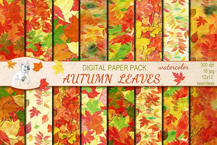 Autumn/ Fall Leaves seamless digital paper pack