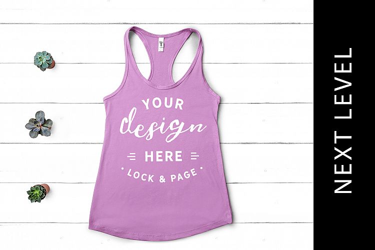 Lilac Next Level 1533 Tank Top Mockup Feminine Apparel Vest