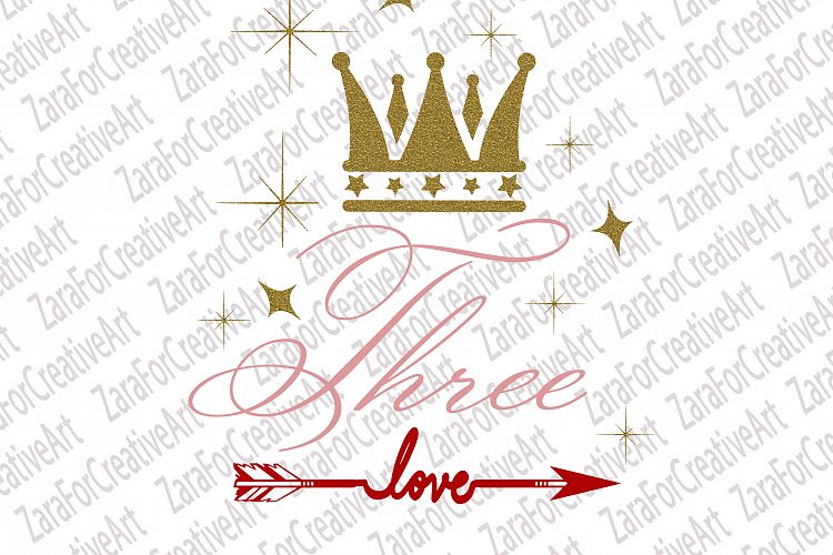Birthday Three year Old SVG DXF PNG Cutting files Cricut Silhouette Cameo Die Cut Crown svg stars svg Birthday svg Three svg Baby Girl svg