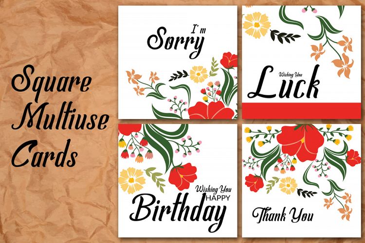 Square Birth Day Wishing Cards