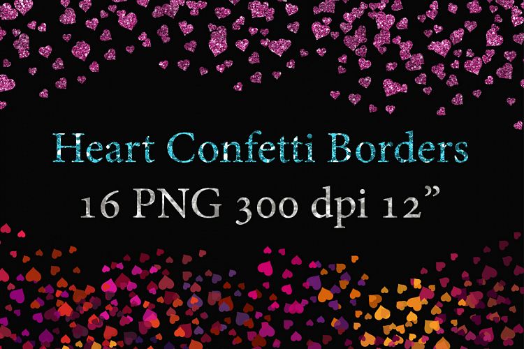 Confetti Heart Borders clipart