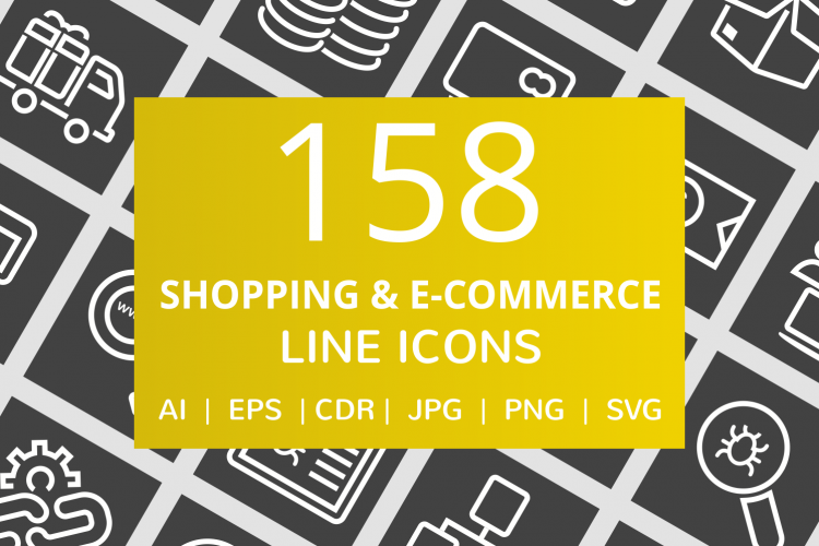 158 Shopping   E-Commerce Line Inverted Icons