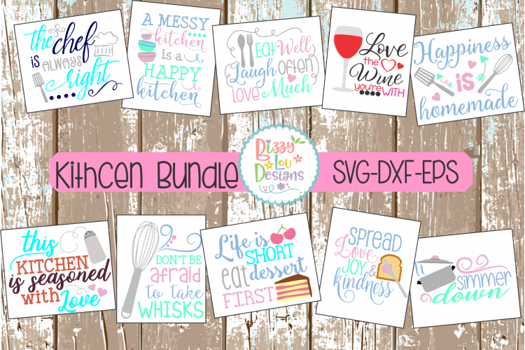 Kitchen and Cooking Bundle SVG DXF EPS cutting files