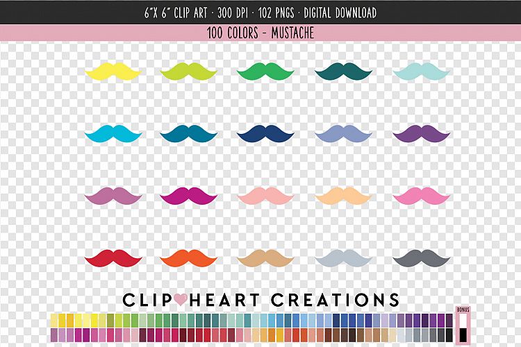 Mustache Clip Art - 100 Clip Art Graphics
