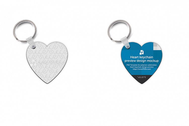 Download Heart Shape Keyring Design Mockup - 2 Views (21727) | Mock Ups | Design Bundles