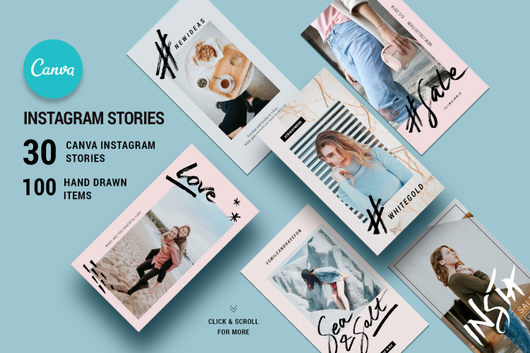 CANVA Instagram Hand-Drawn Stories - CANVA Creative Instagram Story Templates
