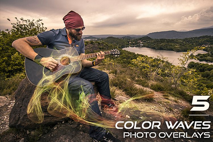 5 Color Waves Photo Overlays