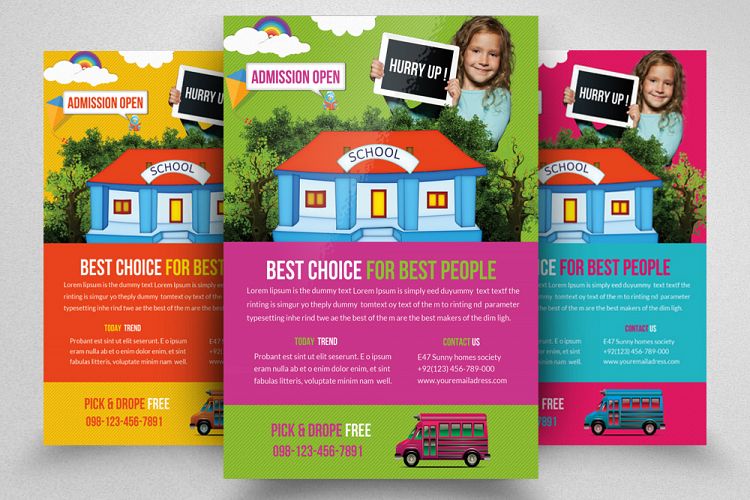 junior School Admission Open Flyer Template