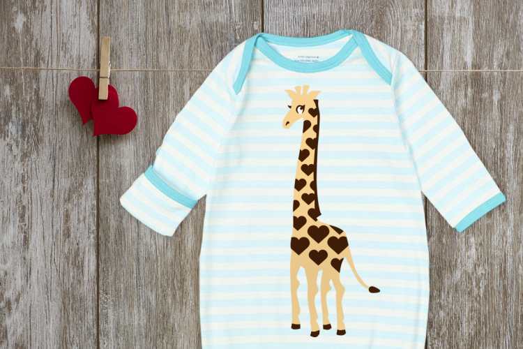 Giraffe with Hearts SVG Design
