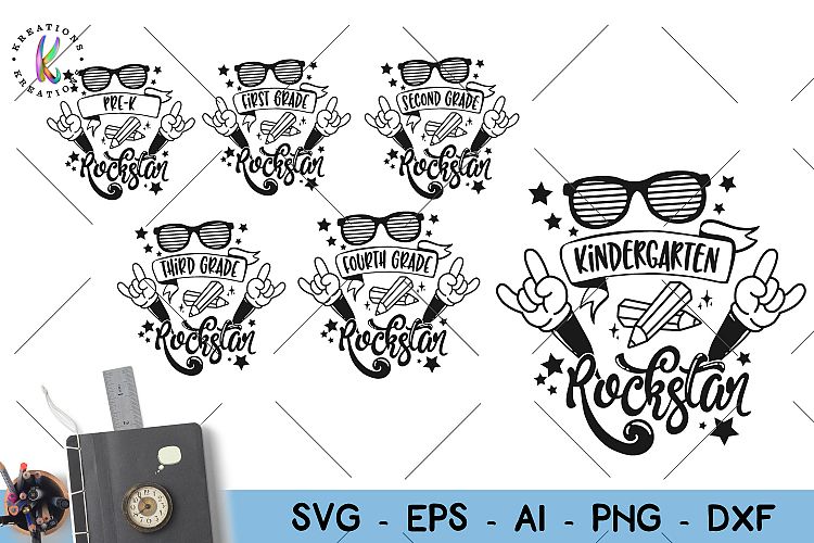 Rockstar bundle svg Back to school svg School Rockstar