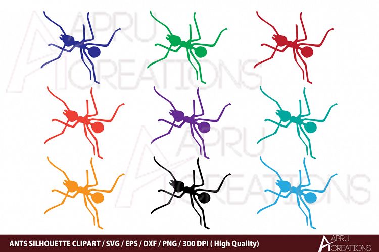 Ants silhouette clipart / ants vector / ants svg silhouette / ants scrapbook eps vector